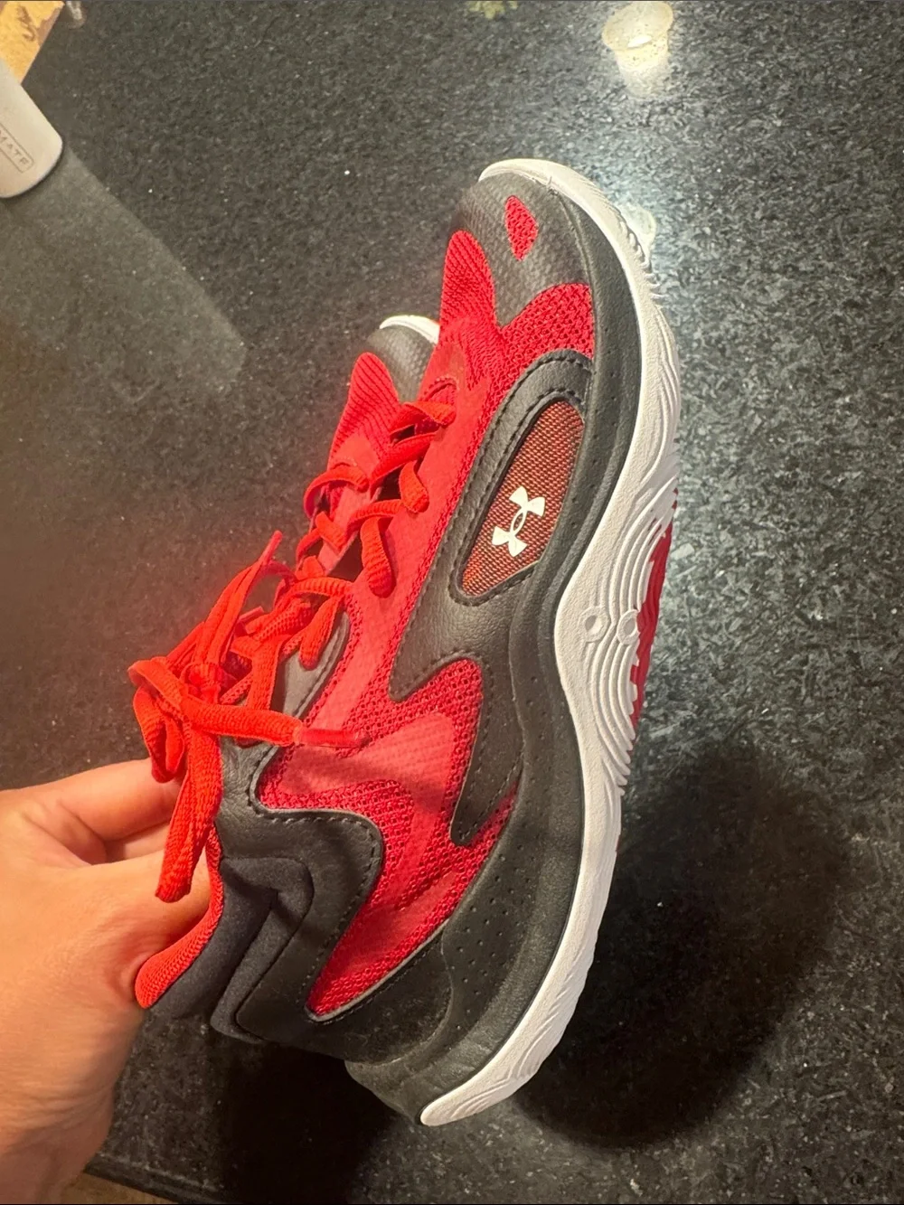 Under Armour Kids Red and Black Athletic Sneakers NWOT